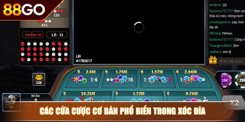 Xóc Đĩa 88GO - Hướng Dẫn Cách Chơi Cơ Bản Và Bí Kíp Dễ Thắng 3 Các cửa cược cơ bản phổ biến trong Xóc Đĩa