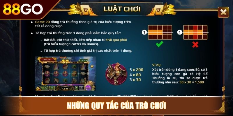Nổ hũ Sơn Tinh Thủy Tinh 88Go – Huyền Thoại Dân Gian 3 Những quy tắc của trò chơi