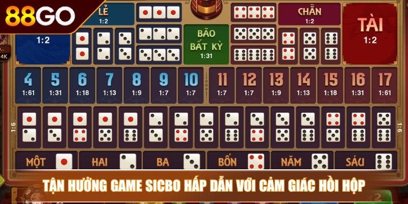 Tận hưởng game Sicbo hấp dẫn với cảm giác hồi hộp